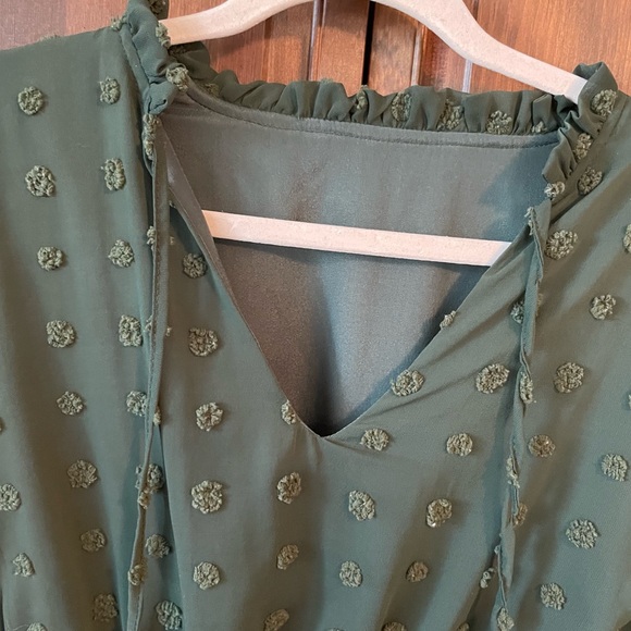 Green Swiss Dot Dress - Picture 3 of 4